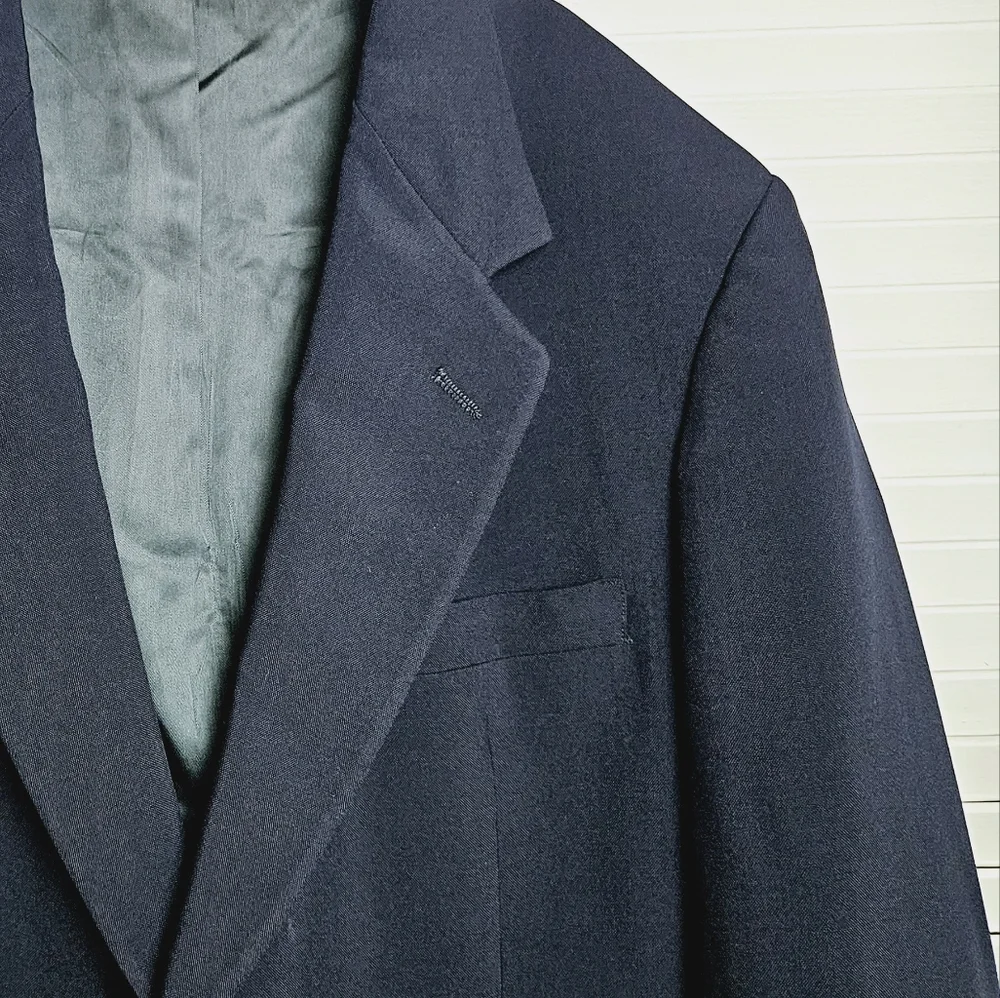 TravelSmith Men's Navy Blue Wool Blend Blazer Size 42L - Picture 4 of 16